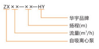 華宇牌ZX-HY型自吸離心泵型號說明 華宇牌ZX-HY型自吸離心泵型號說明
